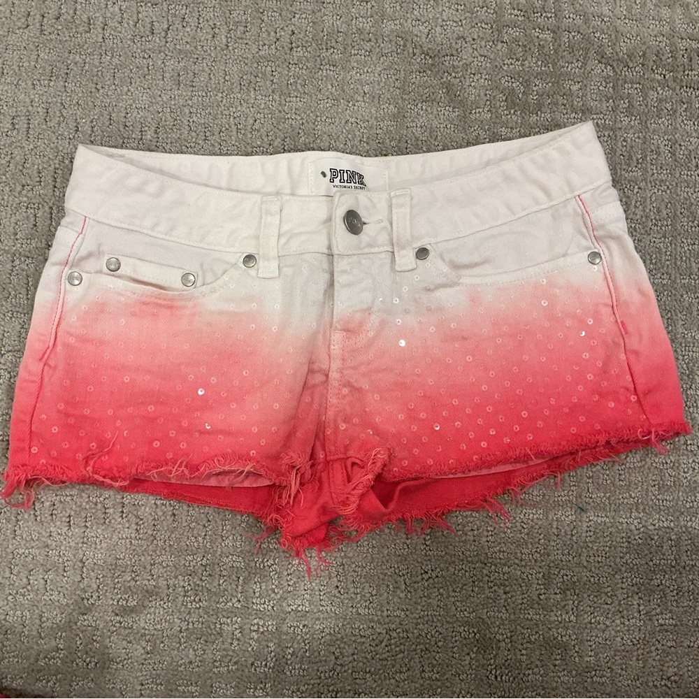 Victoria Secret PINK Micro Mini Denim Jean Shorts Low Rise